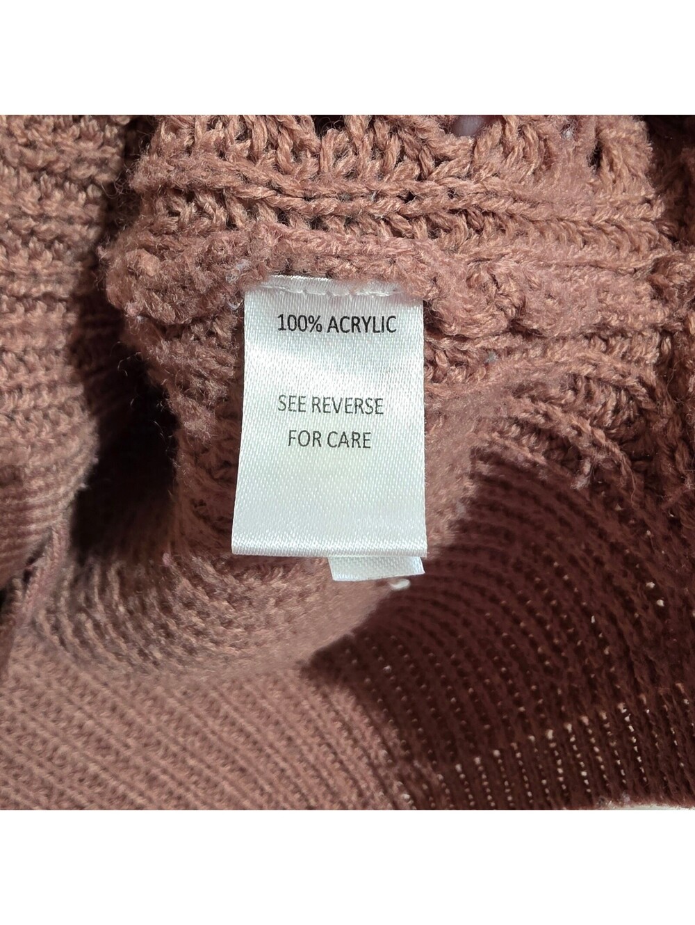 Moral Fiber Women's Lace-Up Front Knit Sweater, Size Small, Dusty Rose - Picture 5 of 6